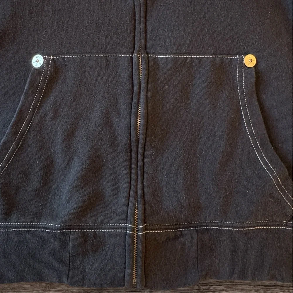 True Religion Zip Up Hoodie XL Black World Tour Graphic Buddha